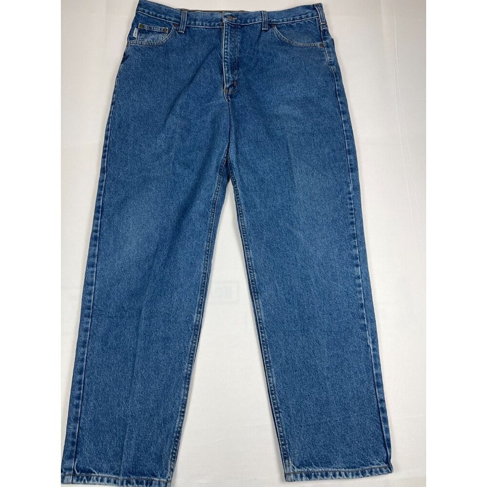 Carhartt Men’s 42x32 B17 DST Relaxed Fit Blue Denim Jeans Dark Stone